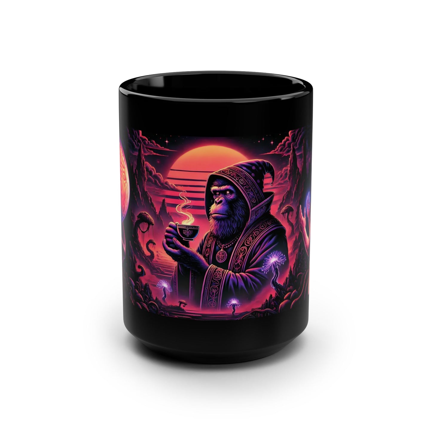 Wizard Ape Sipping Tea Mug, (11oz, 15oz)