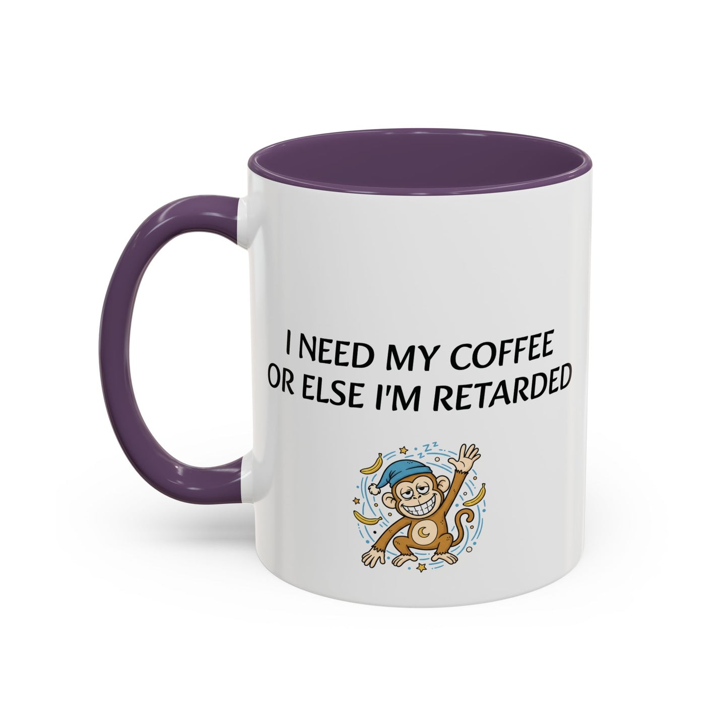 Accent Coffee Monkey Mug — Funny "Coffee First" With Monkey Morning Humor Ceramic Mug