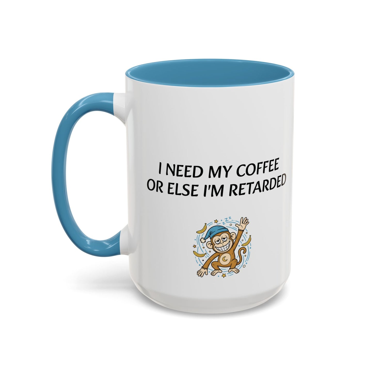 Accent Coffee Monkey Mug — Funny "Coffee First" With Monkey Morning Humor Ceramic Mug