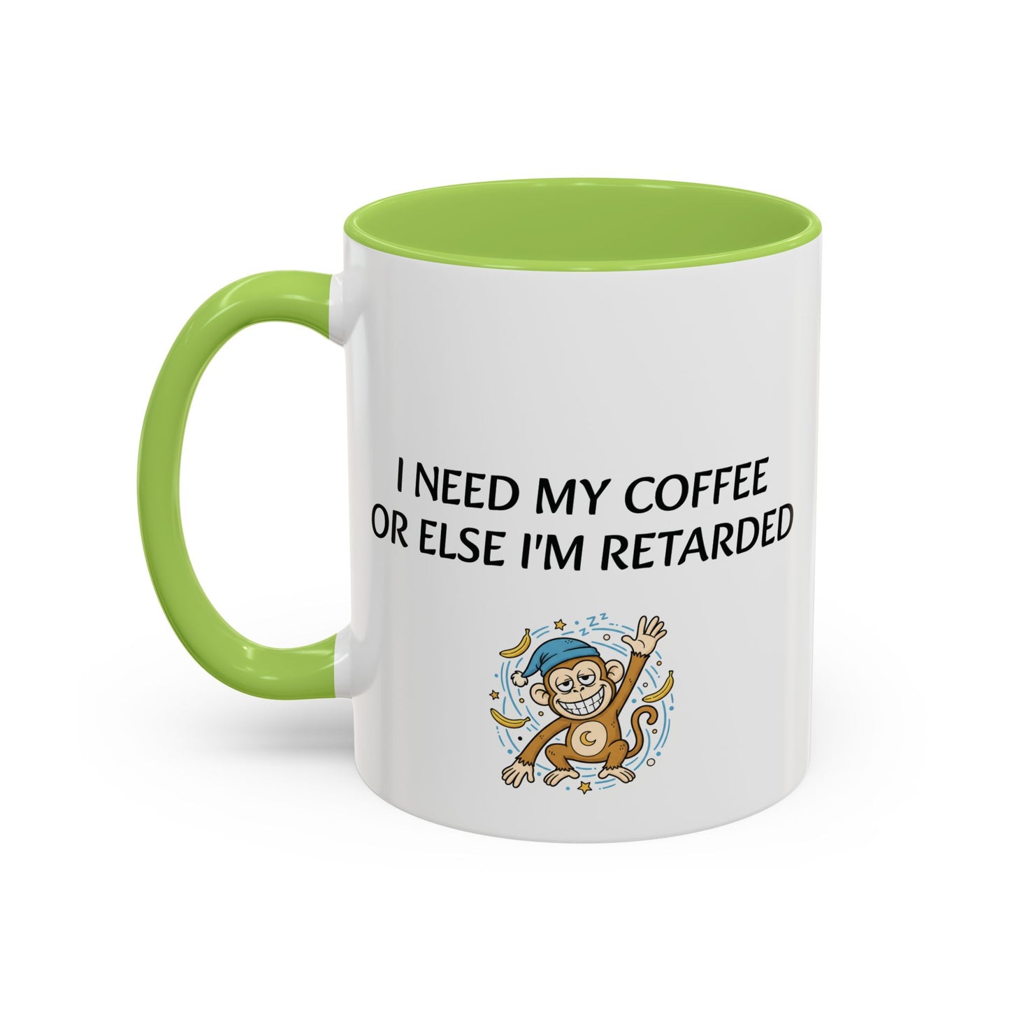 Accent Coffee Monkey Mug — Funny "Coffee First" With Monkey Morning Humor Ceramic Mug