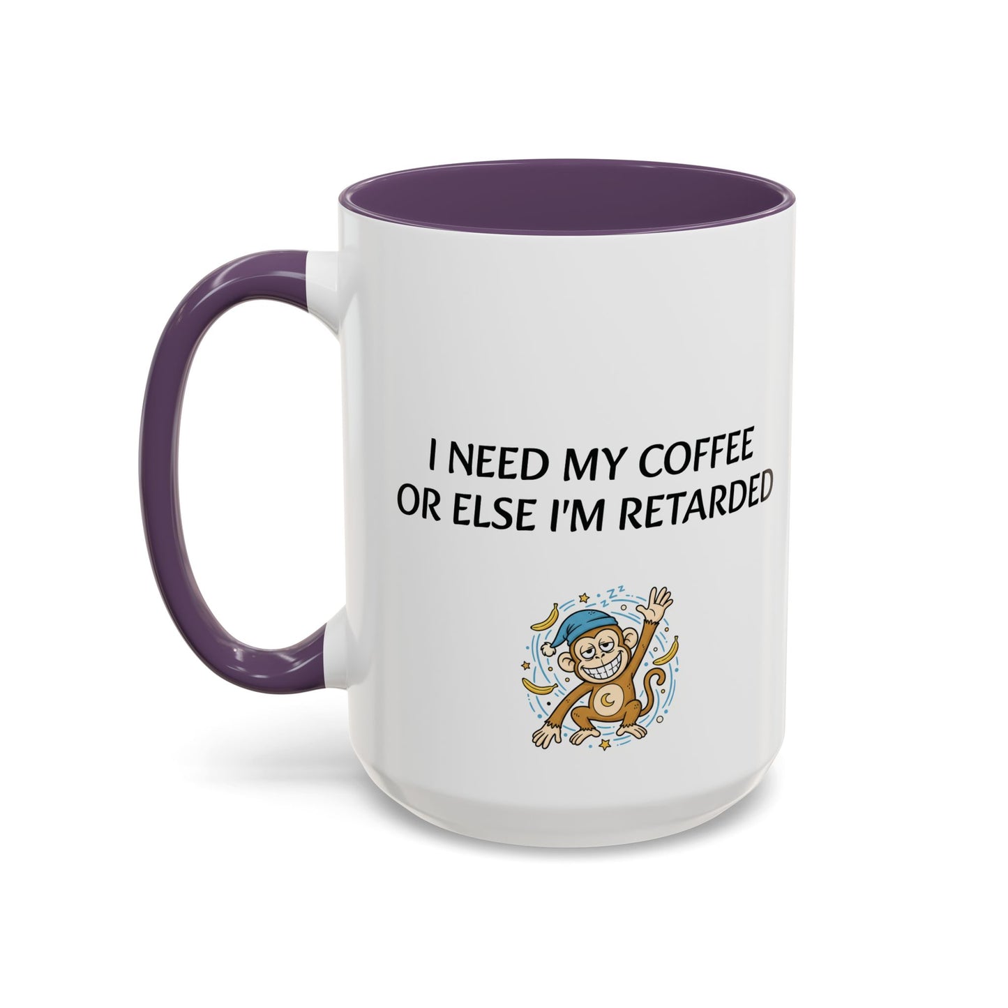 Accent Coffee Monkey Mug — Funny "Coffee First" With Monkey Morning Humor Ceramic Mug