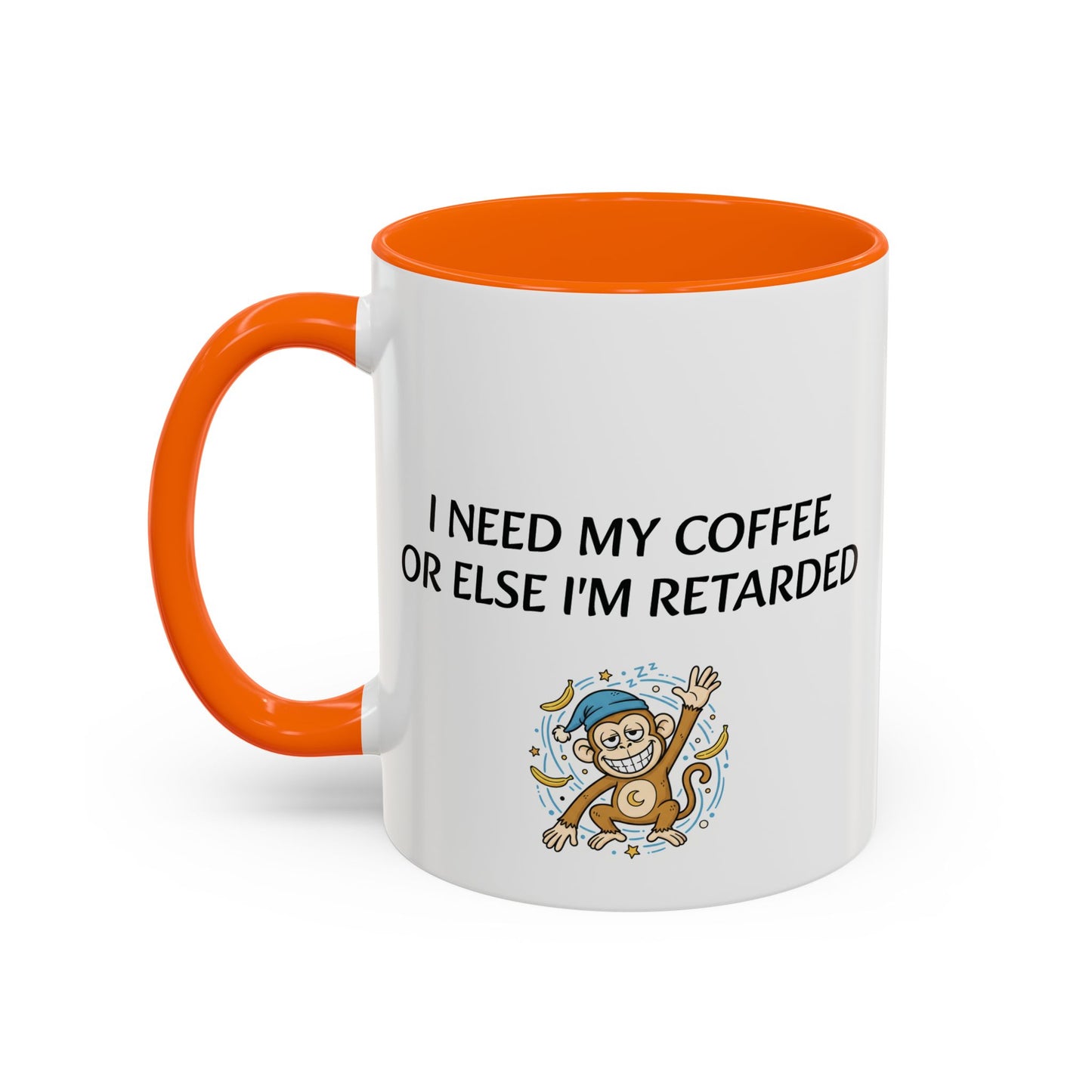 Accent Coffee Monkey Mug — Funny "Coffee First" With Monkey Morning Humor Ceramic Mug