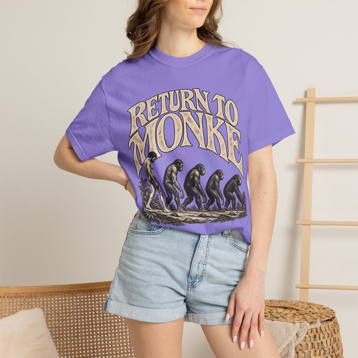 Return To Monke T-Shirt - De-Evolution March Of Progress