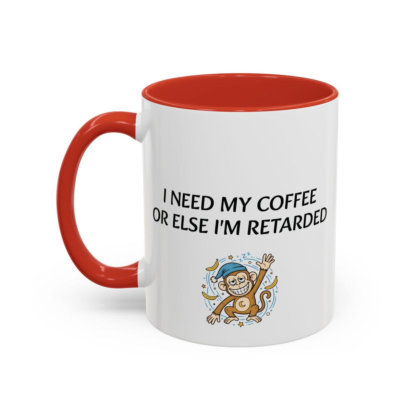 Accent Coffee Monkey Mug — Funny "Coffee First" With Monkey Morning Humor Ceramic Mug