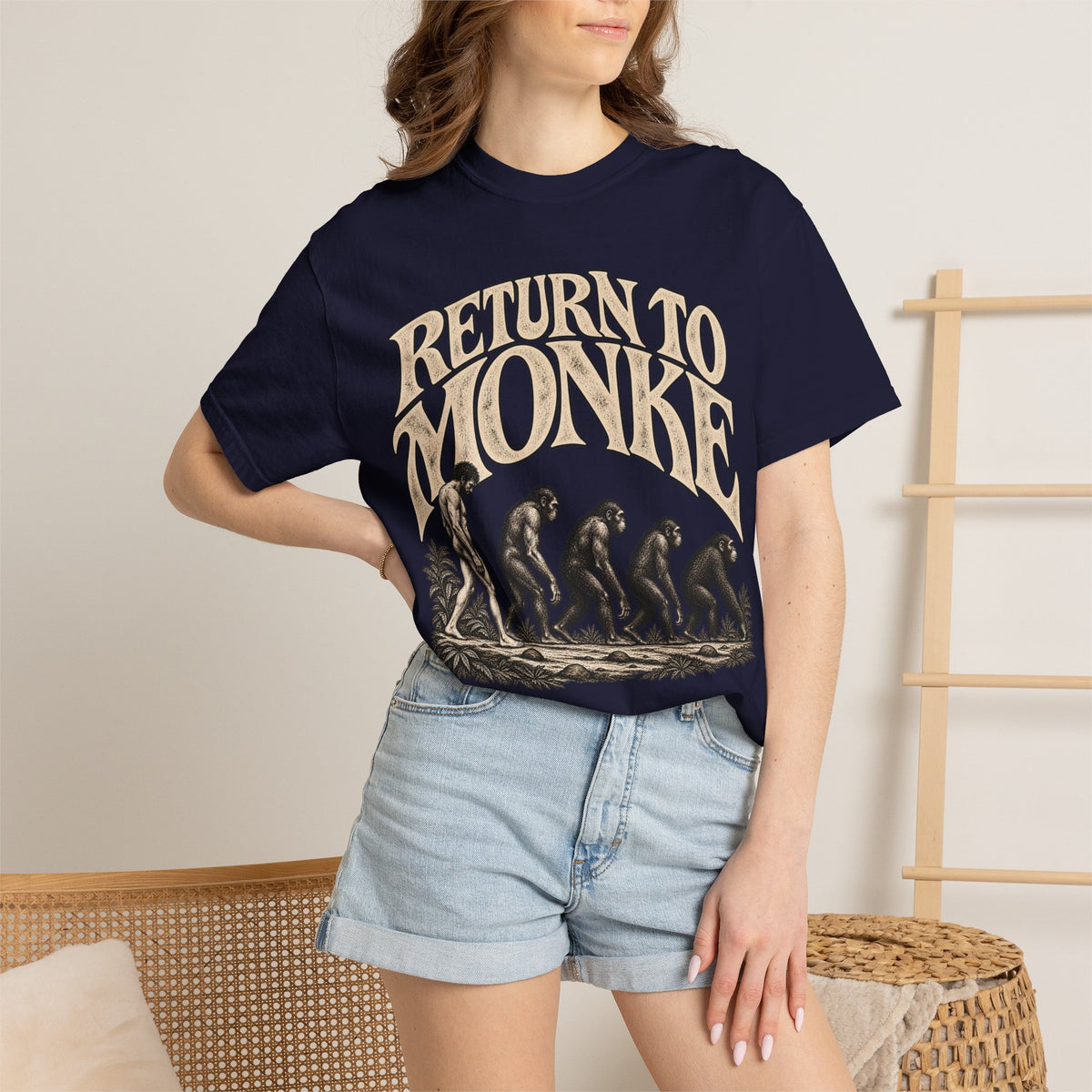 Return To Monke T-Shirt - De-Evolution March Of Progress