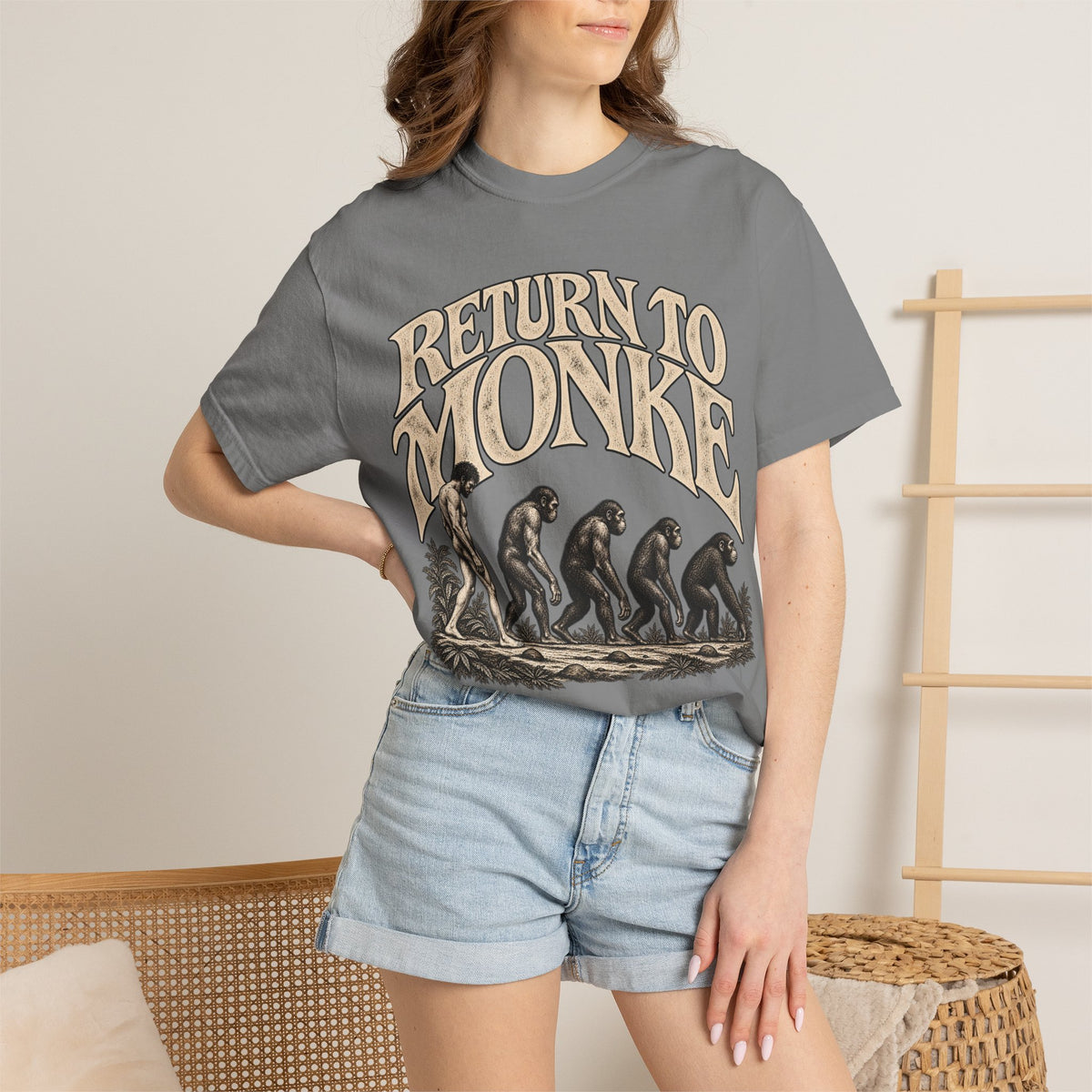 Return To Monke T-Shirt - De-Evolution March Of Progress