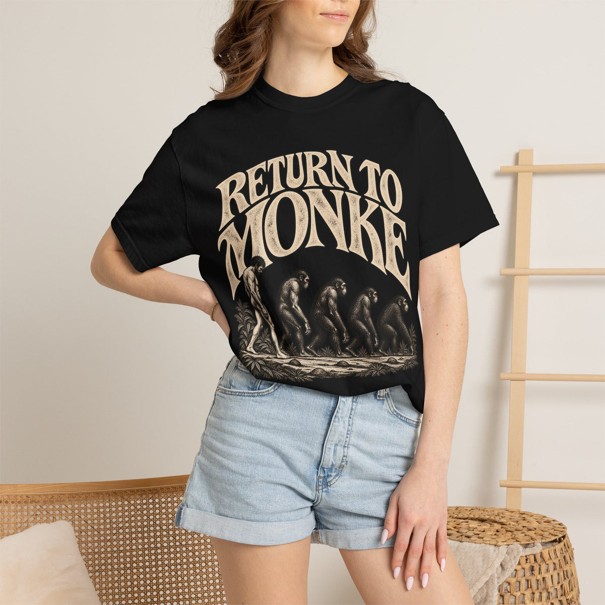 Return To Monke T-Shirt - De-Evolution March Of Progress