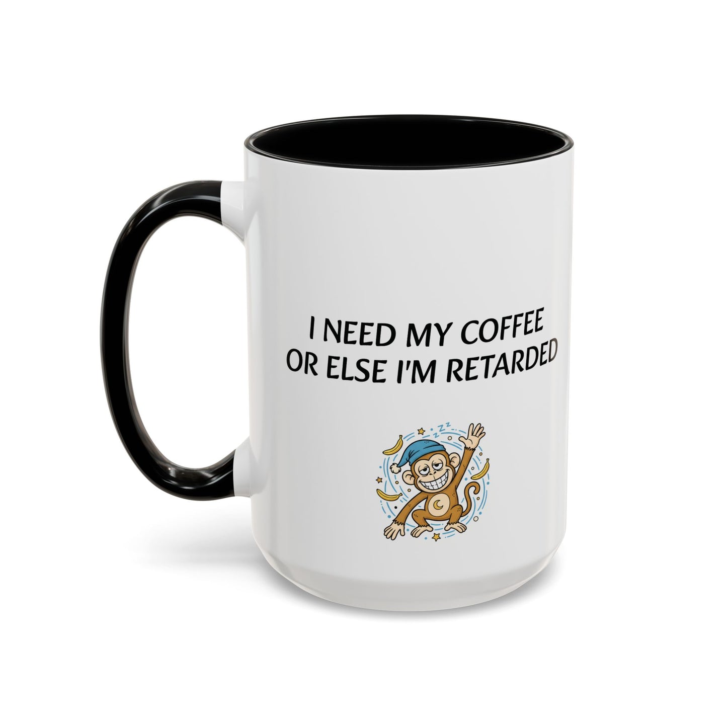 Accent Coffee Monkey Mug — Funny "Coffee First" With Monkey Morning Humor Ceramic Mug