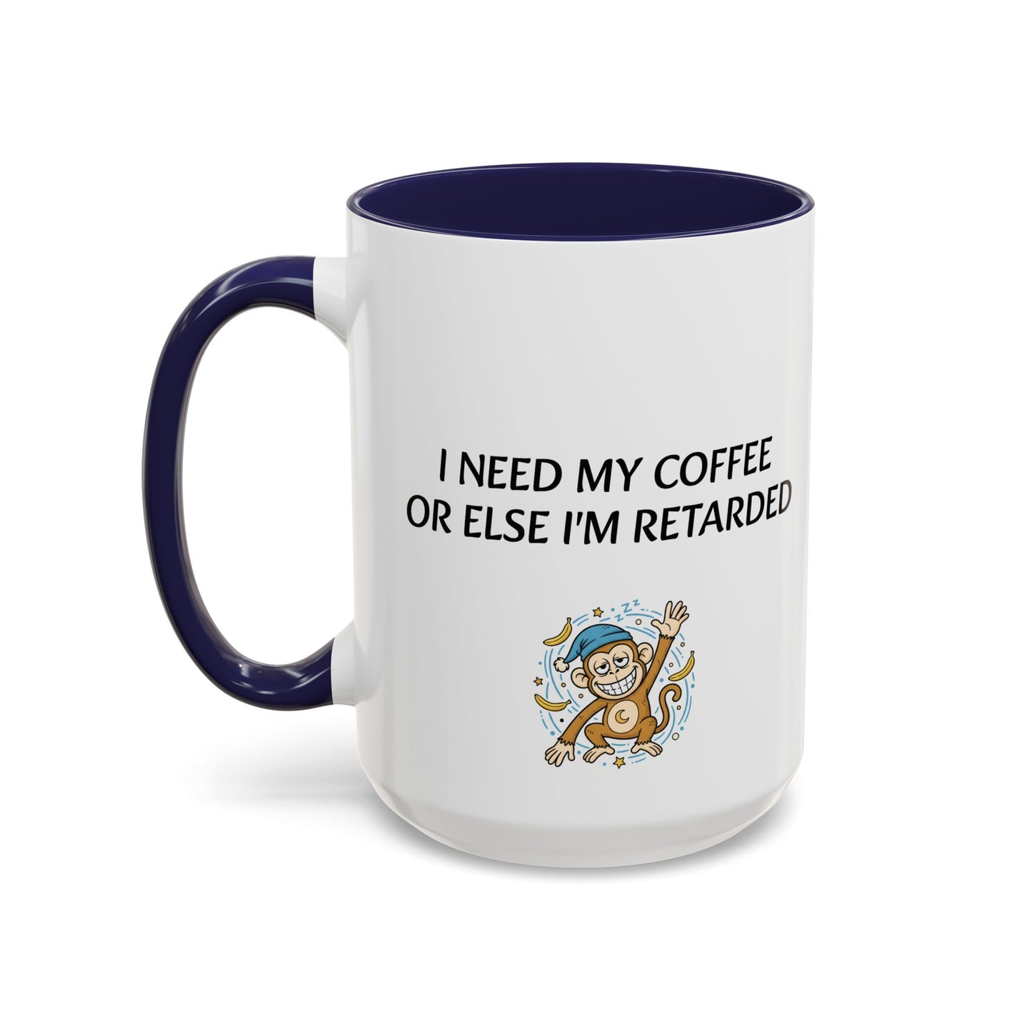 Accent Coffee Monkey Mug — Funny "Coffee First" With Monkey Morning Humor Ceramic Mug