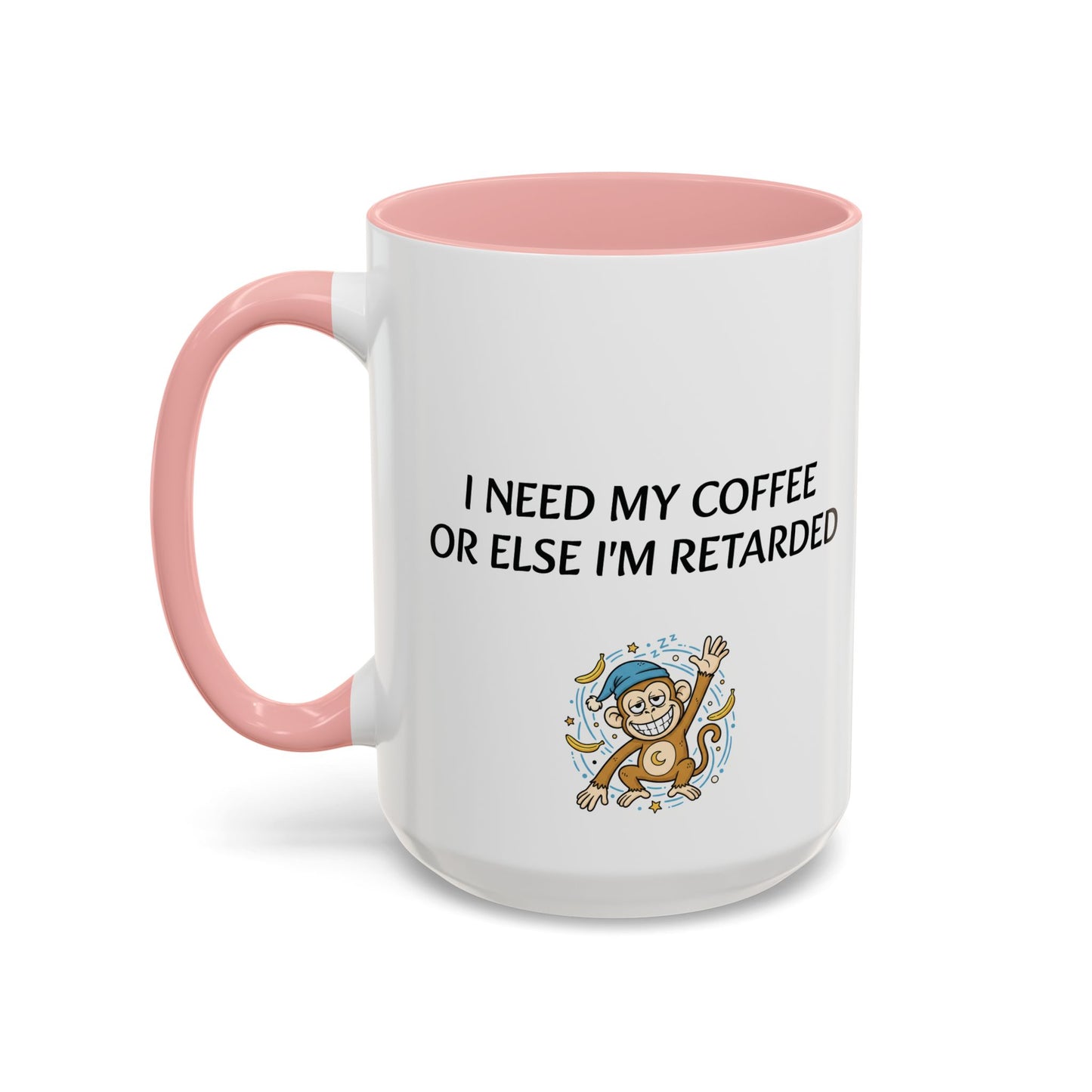 Accent Coffee Monkey Mug — Funny "Coffee First" With Monkey Morning Humor Ceramic Mug
