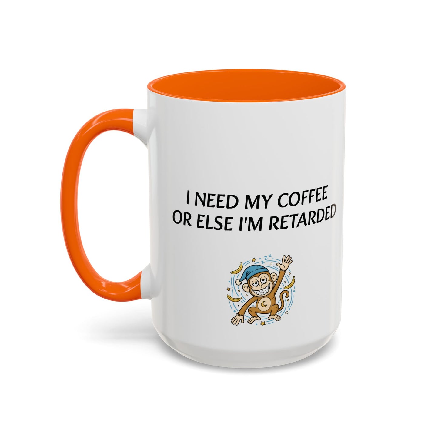 Accent Coffee Monkey Mug — Funny "Coffee First" With Monkey Morning Humor Ceramic Mug