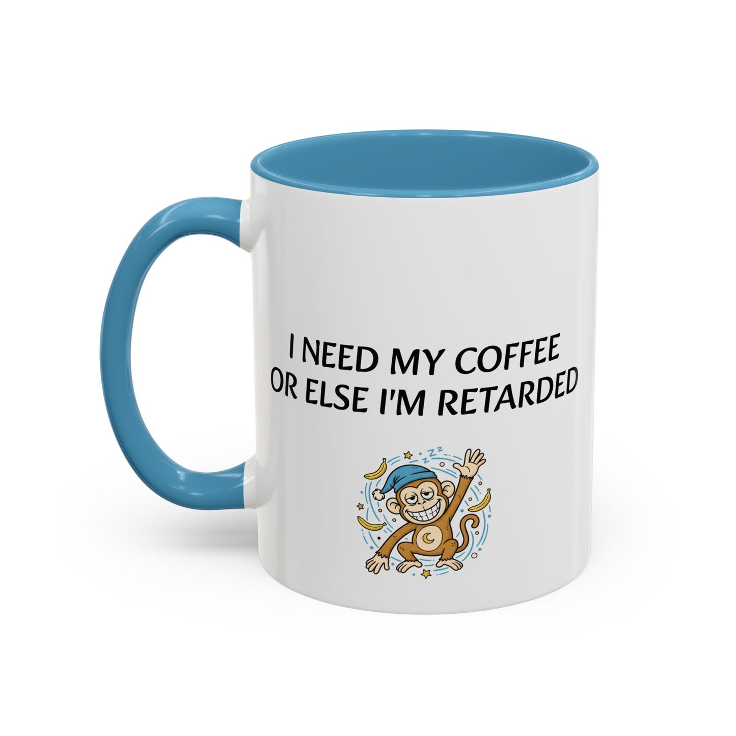 Accent Coffee Monkey Mug — Funny "Coffee First" With Monkey Morning Humor Ceramic Mug